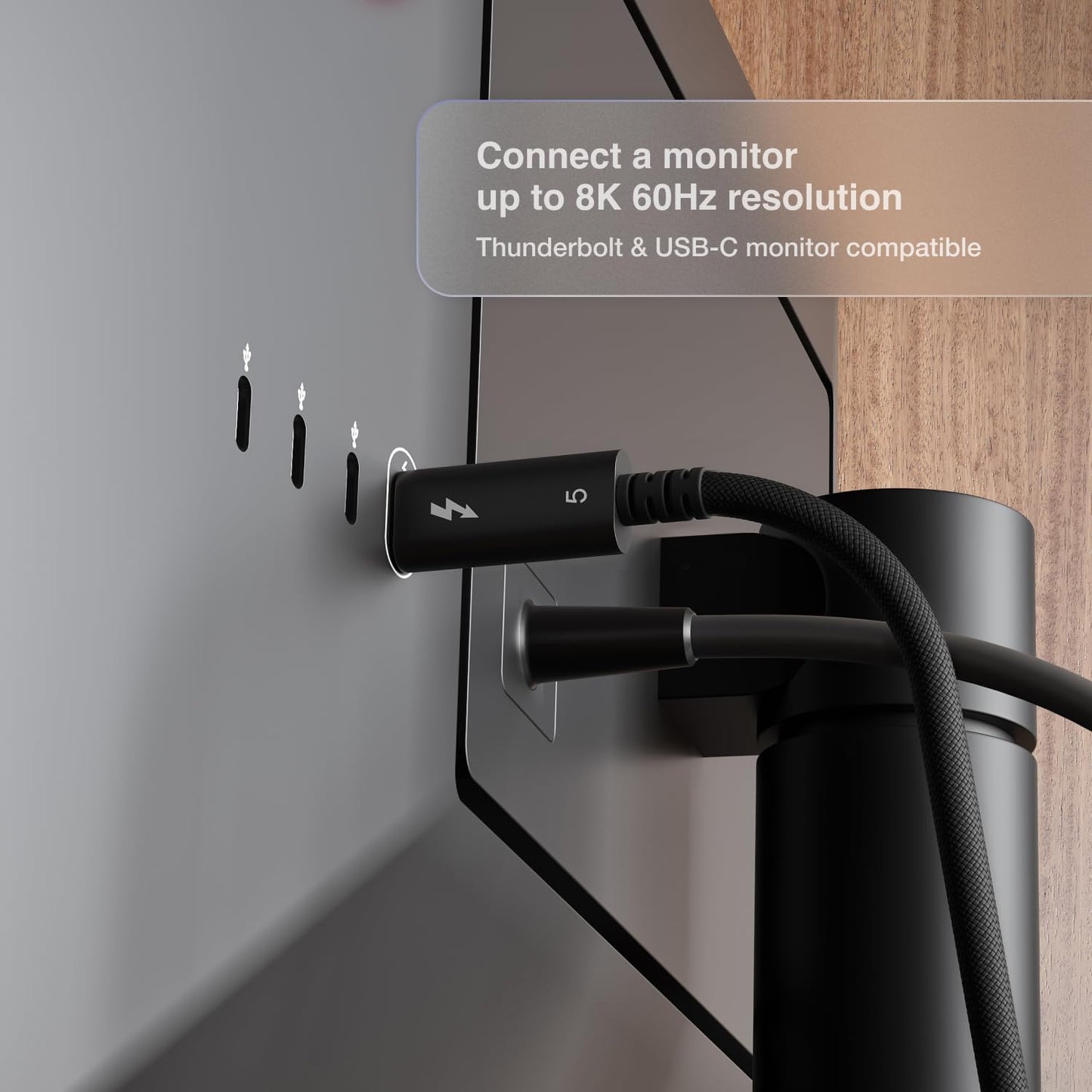 Thunderbolt 5 (USB-C) Pro 連接線 (2.0公尺編織線)